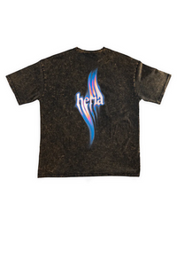 Flame Tee - Acid Washed Olive 1c