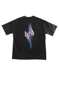 Flame Tee - Acid Washed Black 1c