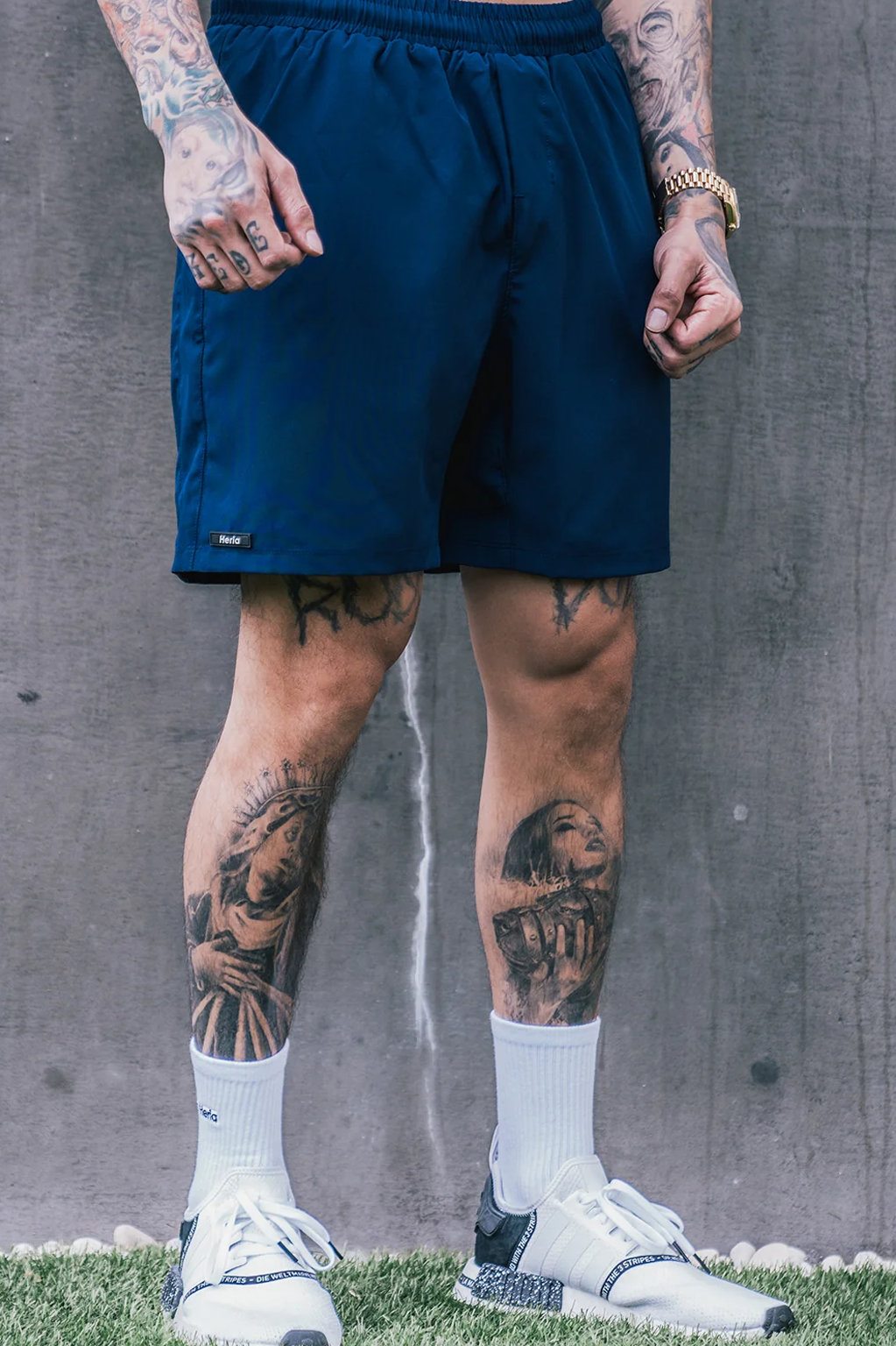 Heria Shorts - Solid Blue 2c