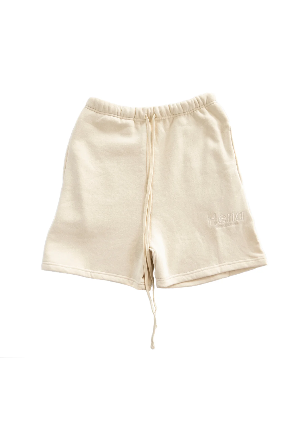 Heria Embroidered Sweat Shorts - Beige 1c