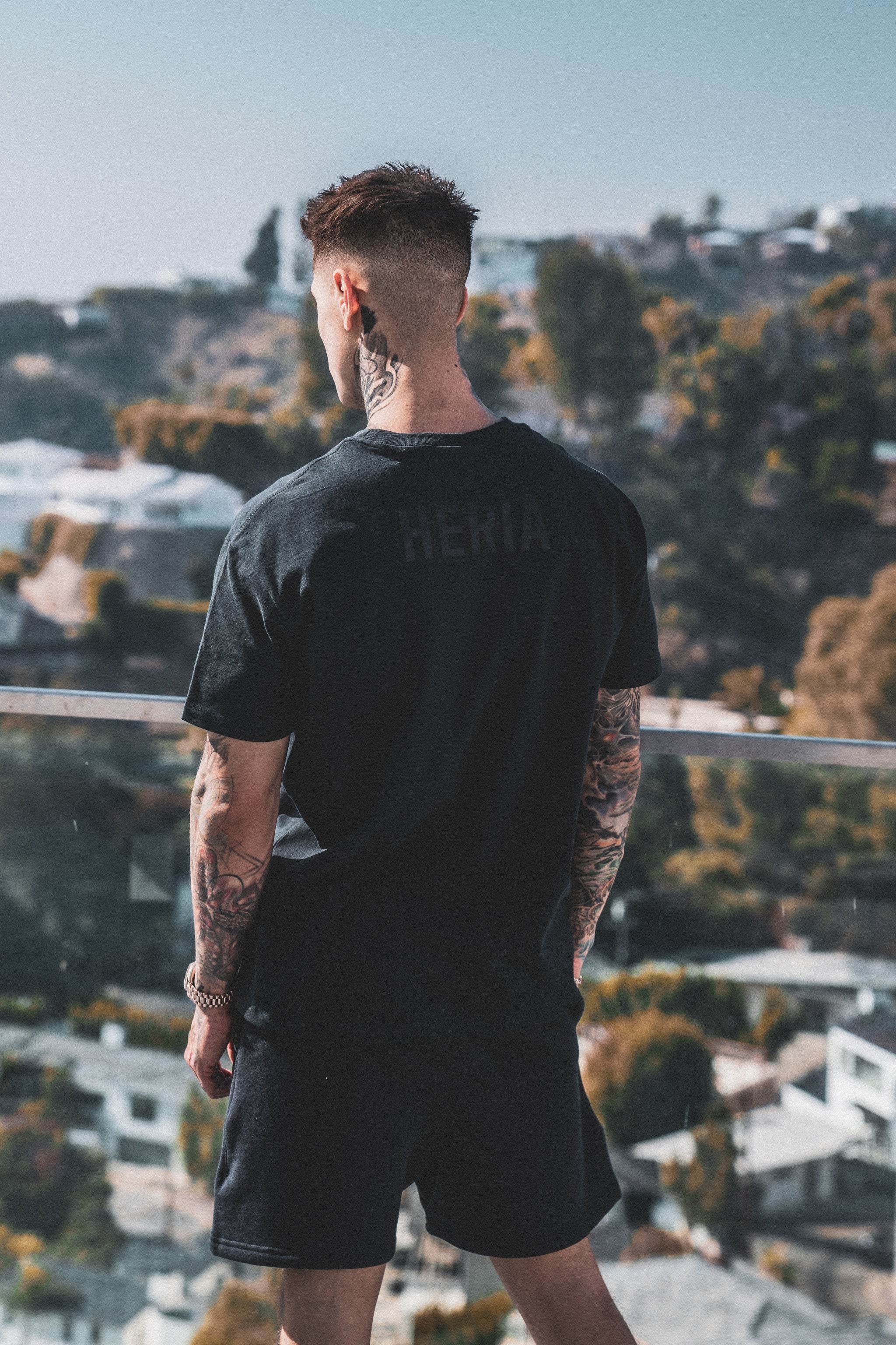 Heria Embroidered Sweat Shorts - Black 4c