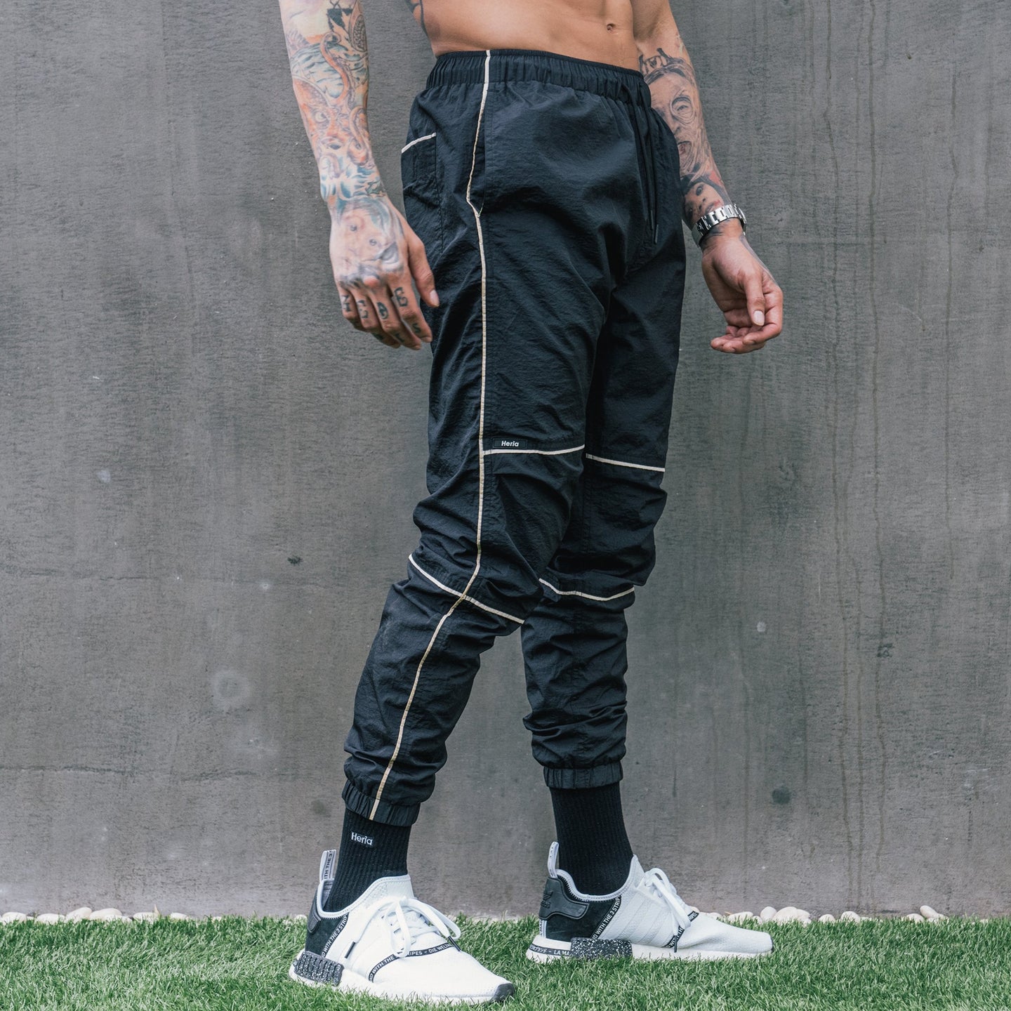 Track Pants with White Lines 2c