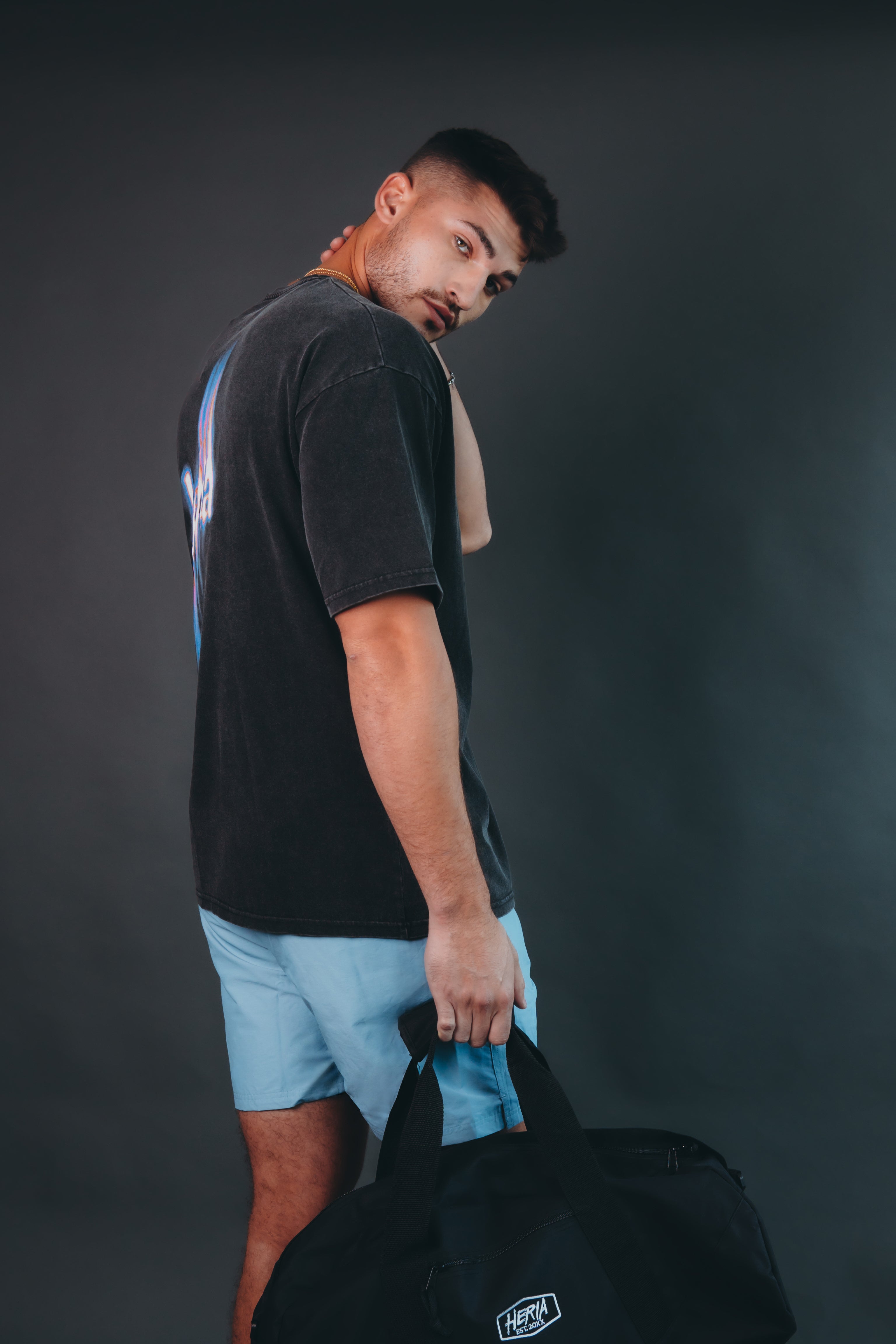 トップス EriHa Heria | Flame Tee Acid Washed Black – Chris Heria