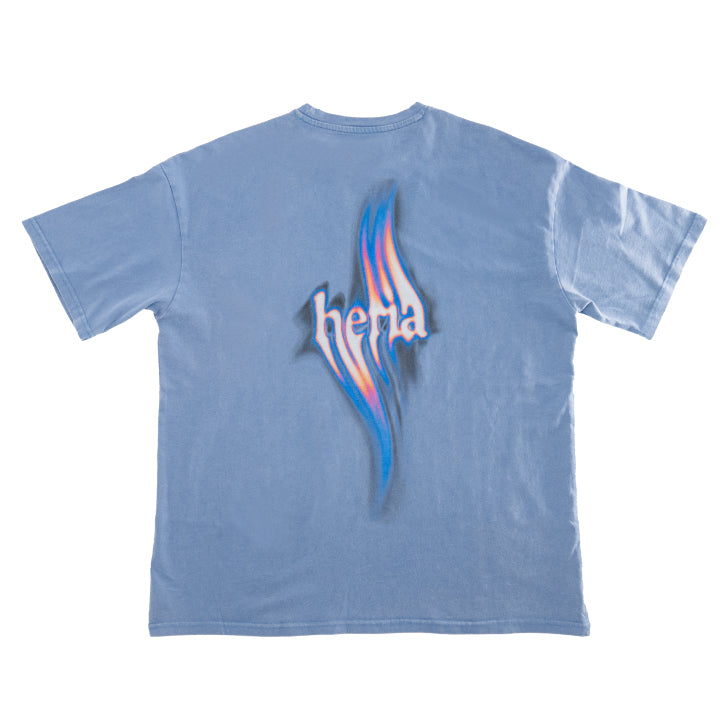 Flame Tee - Stone Washed Blue (6925618380842)
