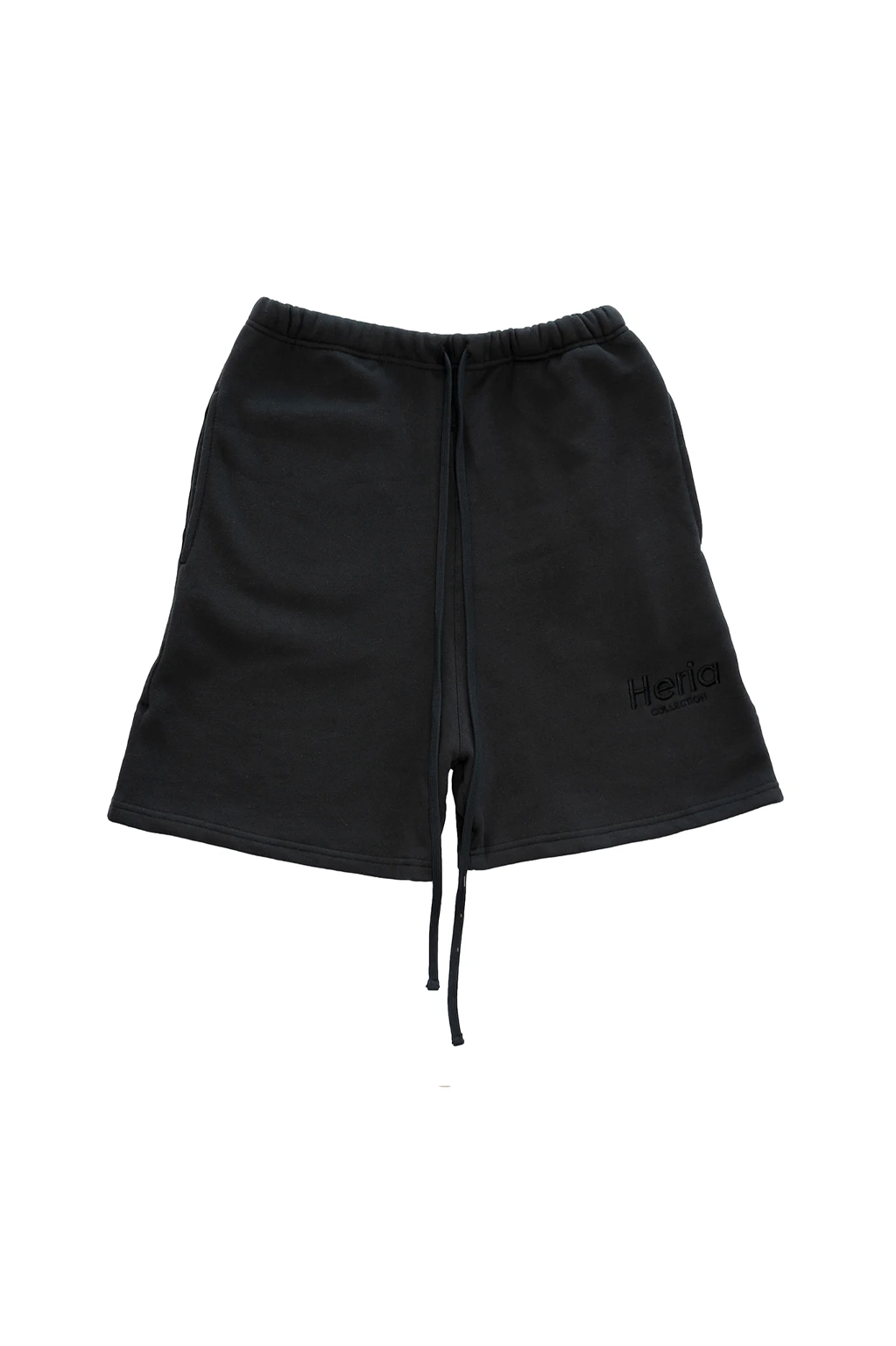 Heria Embroidered Sweat Shorts - Black 1c