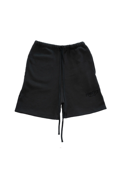 Heria Embroidered Sweat Shorts - Black – Chris Heria