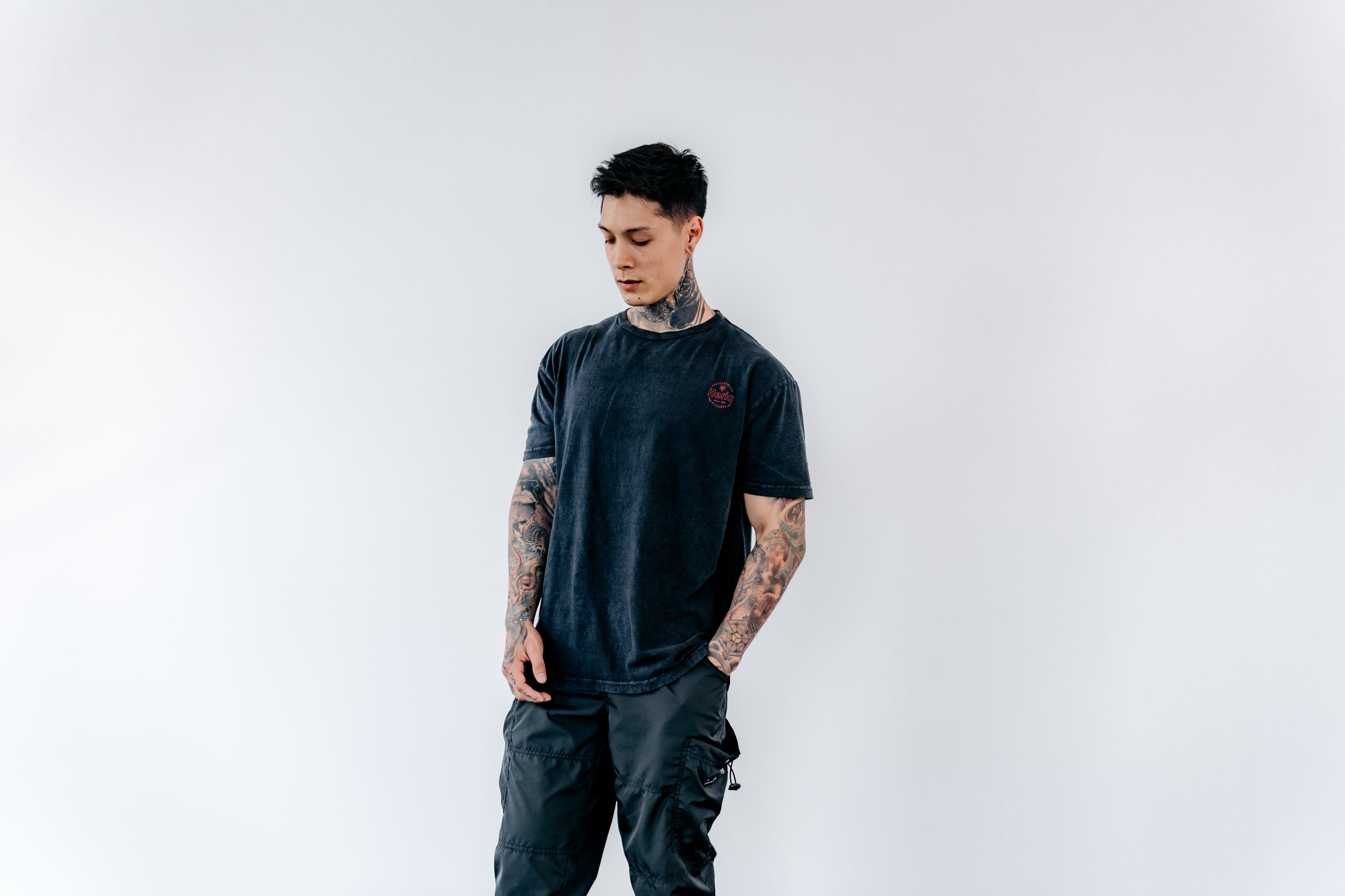 Acid Wash Black T-Shirt – Chris Heria