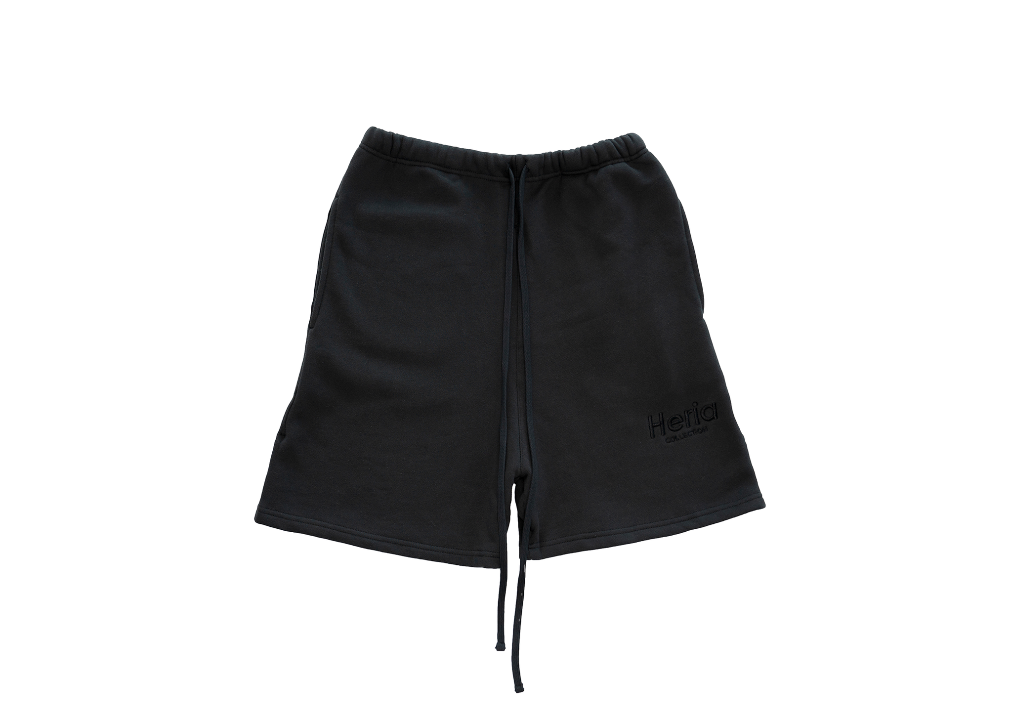Heria Embroidered Sweat Shorts - Black (4680198946858)