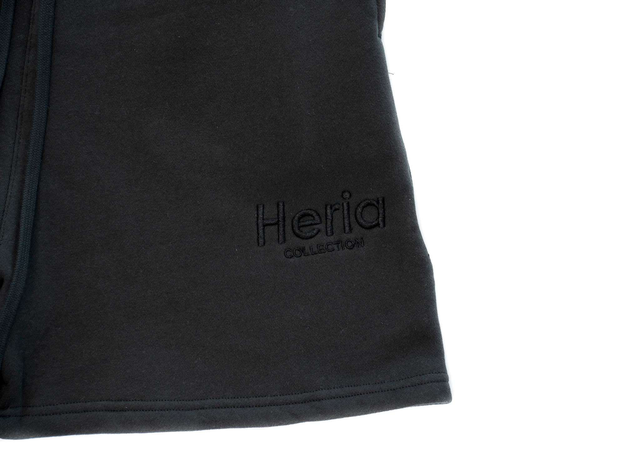 Heria Embroidered Sweat Shorts - Black (4680198946858)