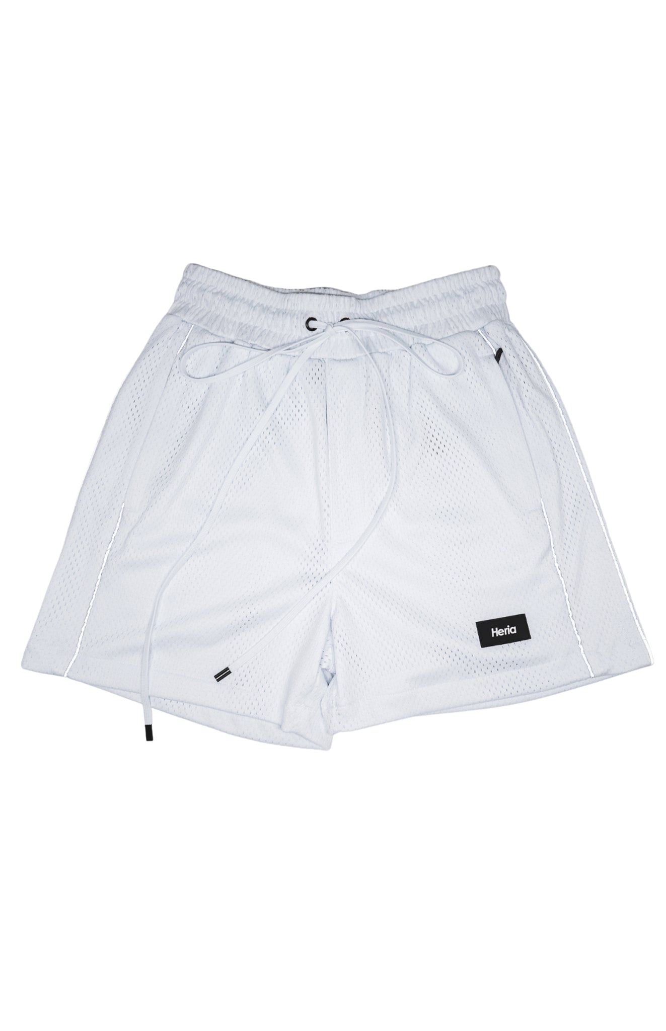 Heria Mesh Shorts with 3M Reflective Piping - White (6832739876906)