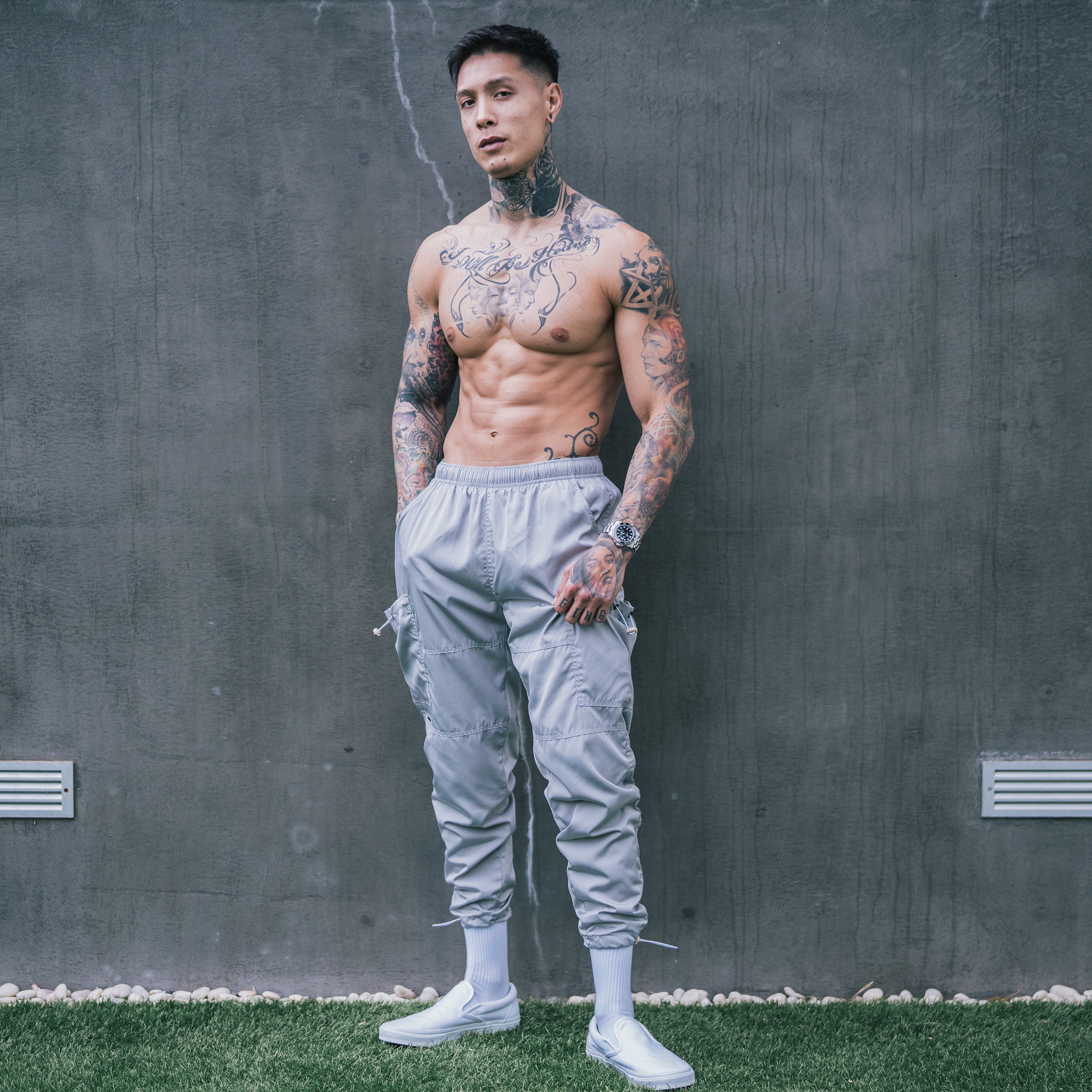 Drawstring Track Pants - Grey – Chris Heria